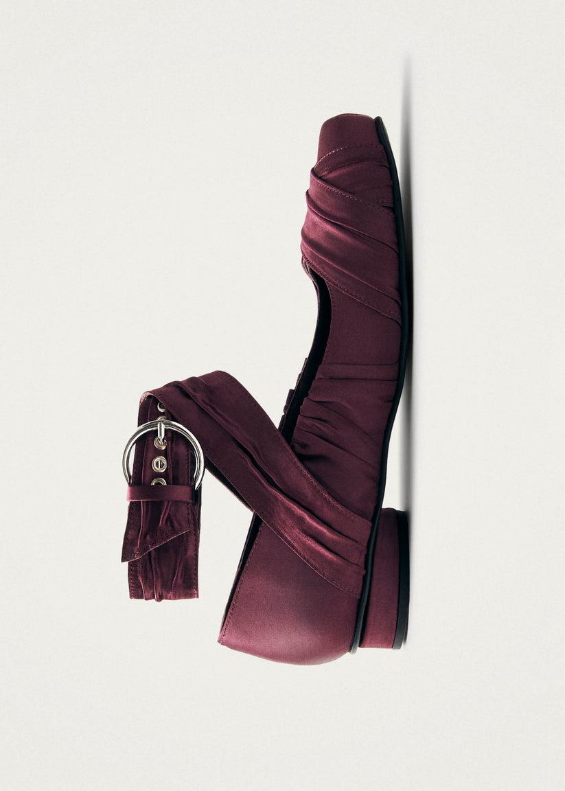 Alohas Volant Silky Bailarinas Burdeos Venta caliente