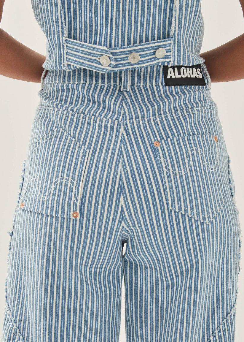 Alohas Lorenza Rayas de Denim Color Azul y Blanco Descuento