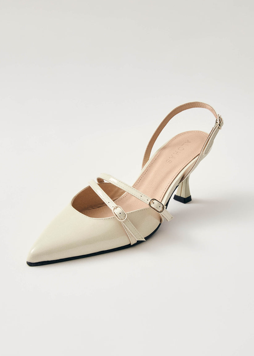 Alohas Joelle Onix Tacones de Cuero Color Crema Mejor oferta