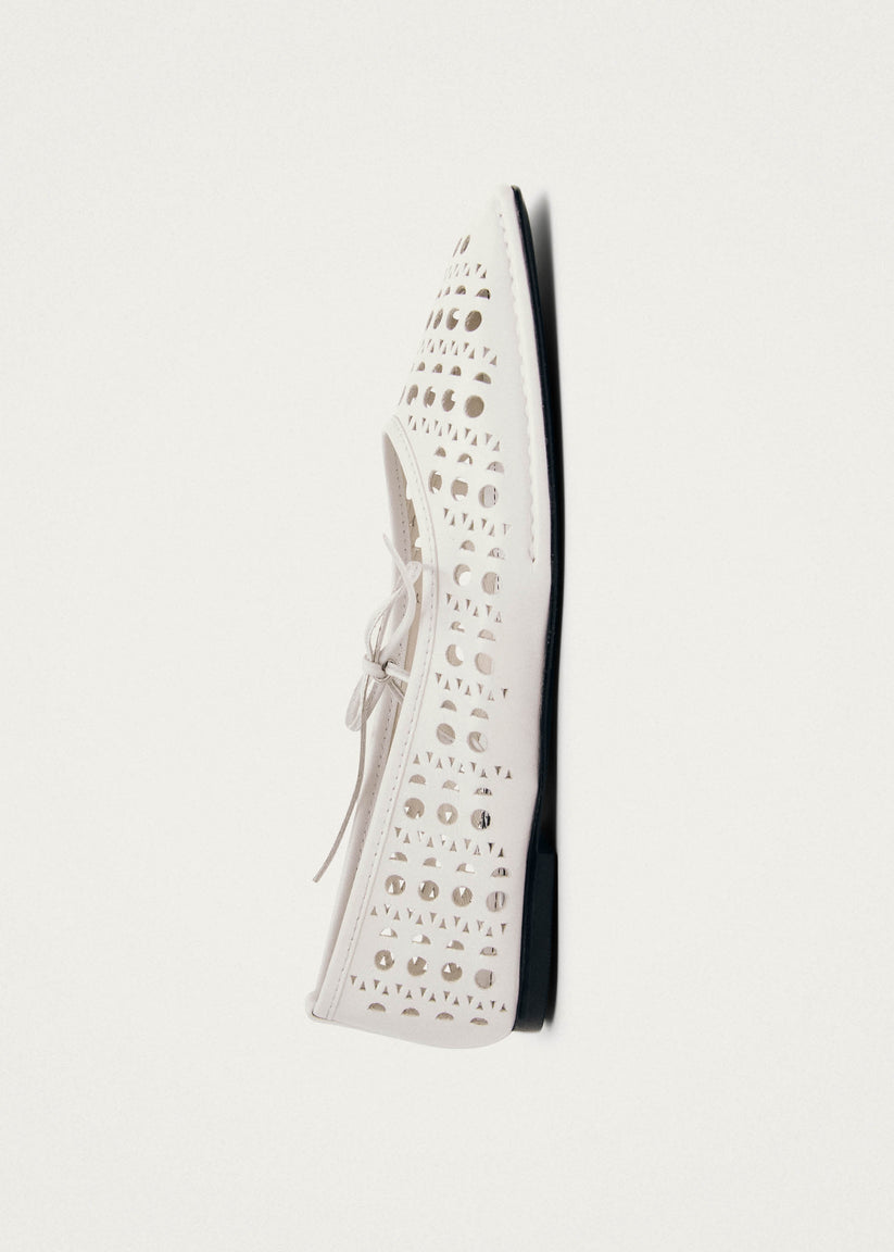 Alohas Sway Slit Bailarinas de Cuero Blanco Rebajas online