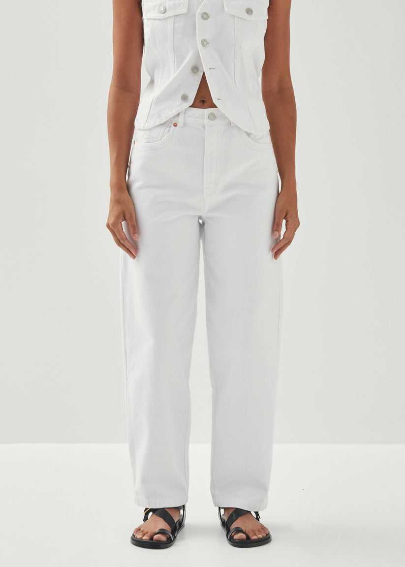 Alohas Lorenza Pantalones de Mezclilla Blancos Oferta especial
