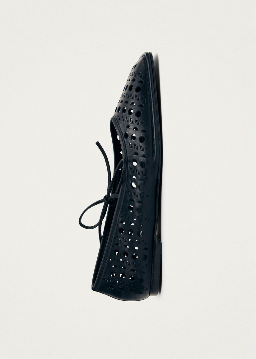 Alohas Sway Slit Bailarinas de Cuero Negro COMPRAR AHORA