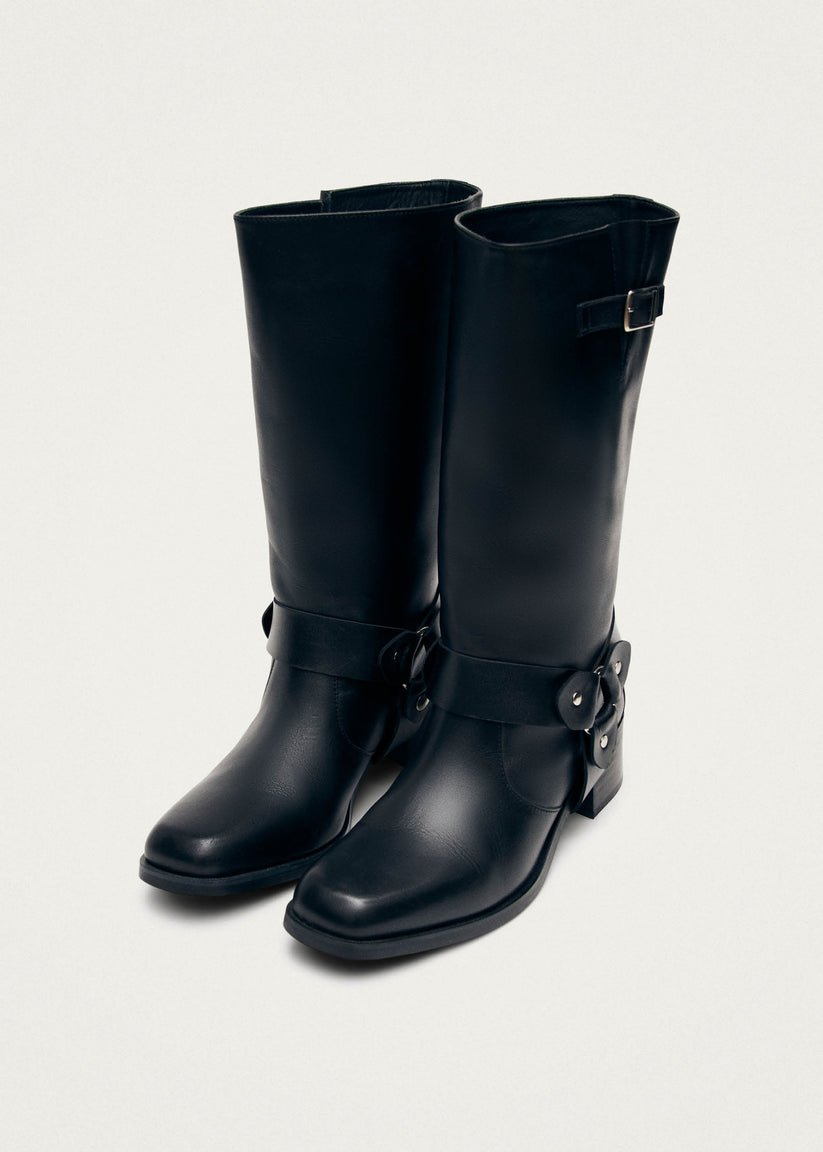Alohas Rocky Botas moteras de cuero negro Liquidación