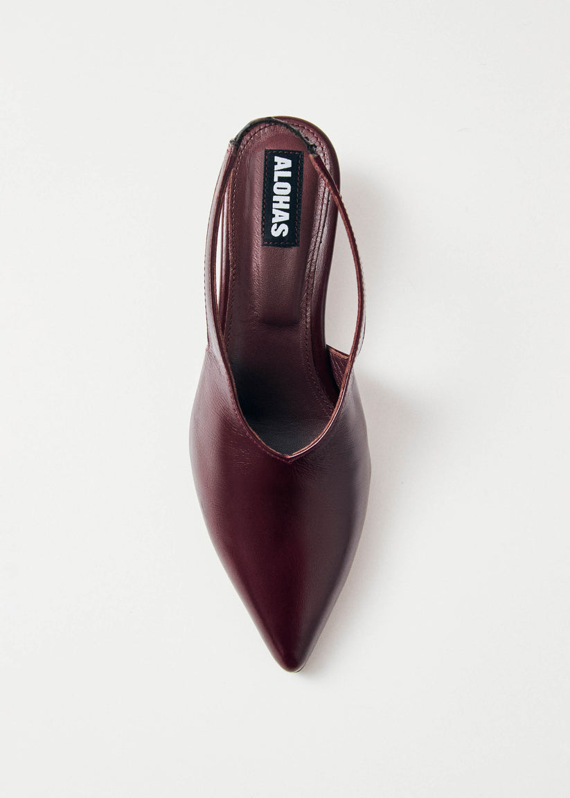 Alohas Eros Tacones de Cuero Burdeos Tienda de fábrica