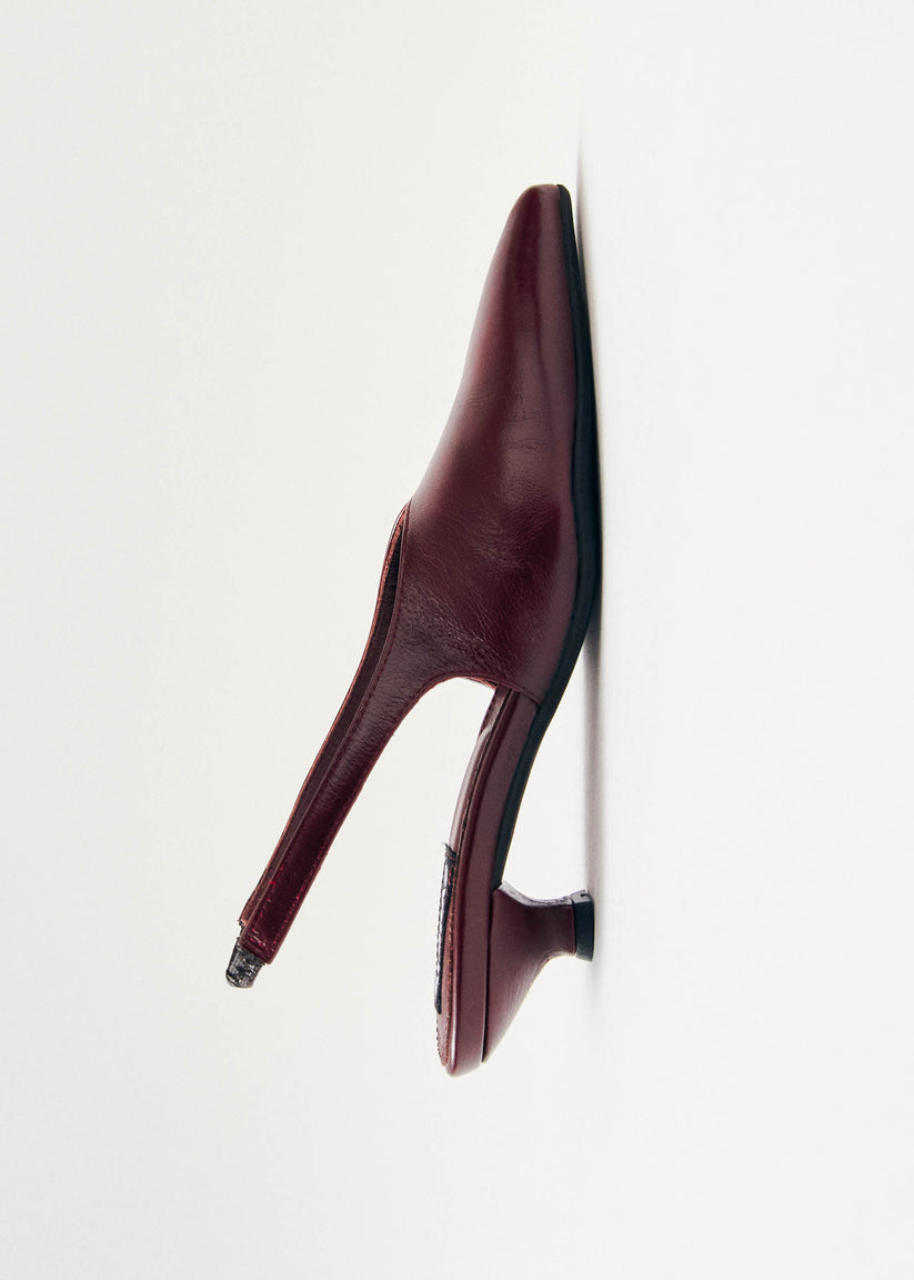 Alohas Eros Tacones de Cuero Burdeos Tienda de fábrica