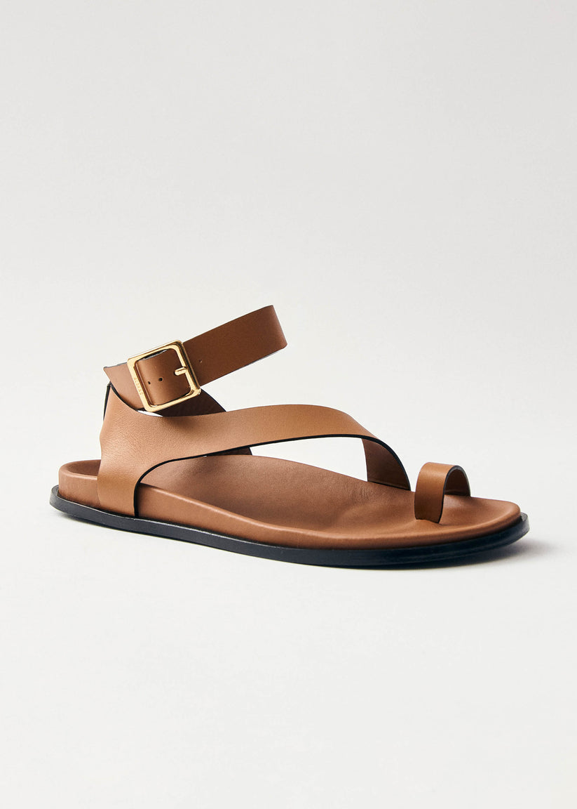 Alohas Myles Sandalias de Cuero Marrón En oferta