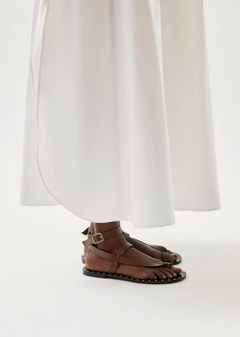 Alohas Tallula Brown Leather Sandals Descuentos del mes