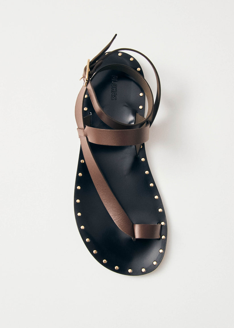 Alohas Tallula Brown Leather Sandals Ofertas especiales