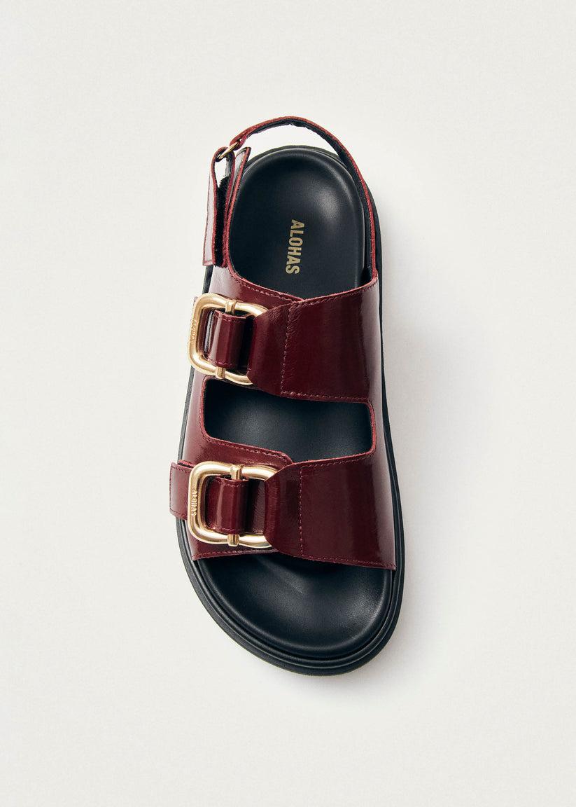 Alohas Harper Onix Sandalias de Cuero Color Burdeos Precio ultrabajo