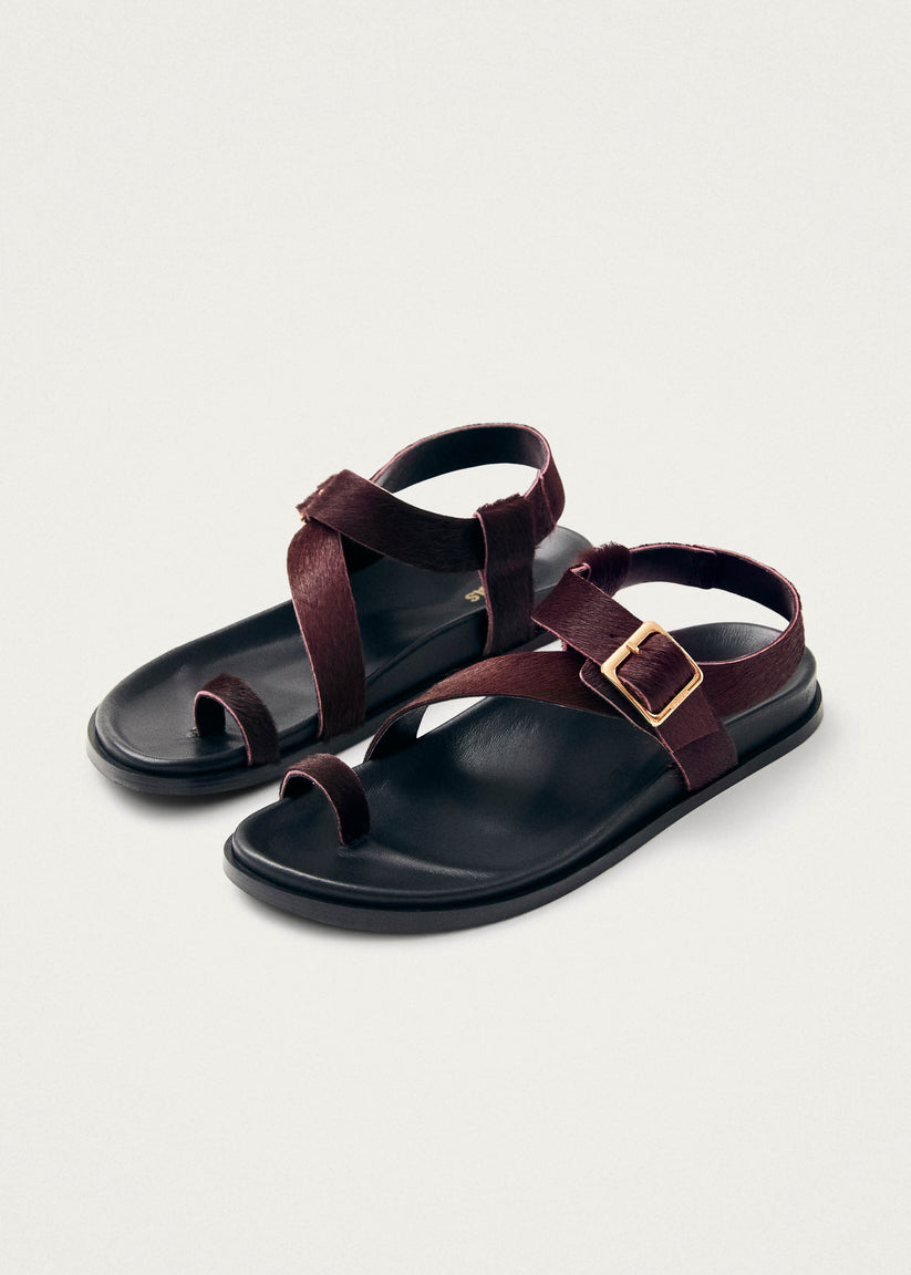 Alohas Siren Soft Sandalias de Cuero Burdeos Devoluciones gratuitas