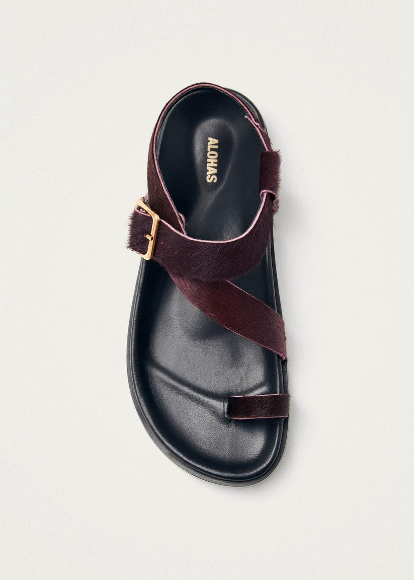 Alohas Siren Soft Sandalias de Cuero Burdeos Devoluciones gratuitas