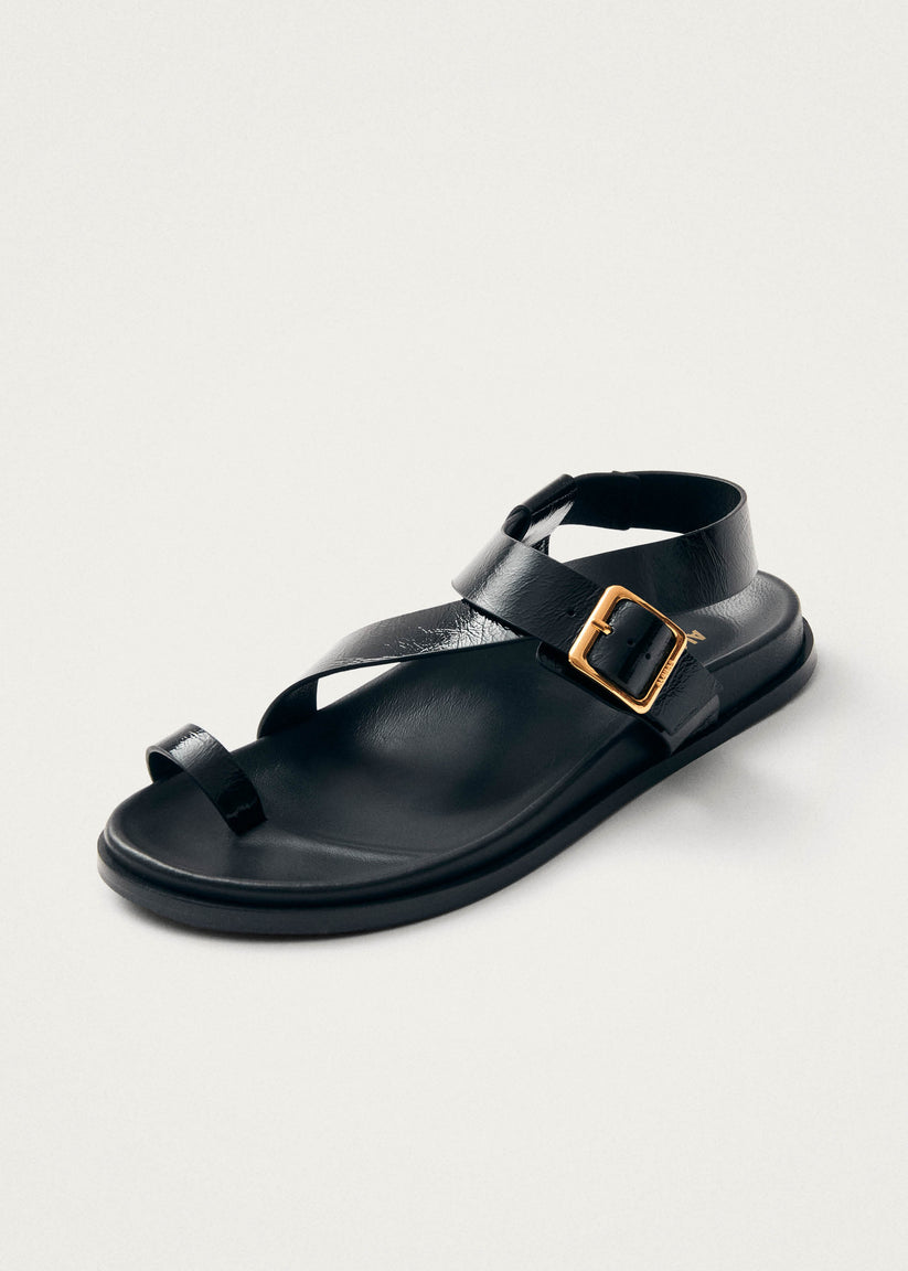 Alohas Siren Onix Sandalias de Cuero Negro Rebajas