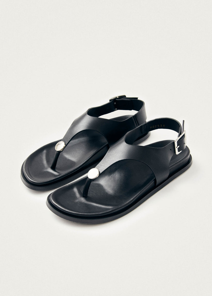 Alohas Harbor Sandalias de Cuero Negras Ofertas