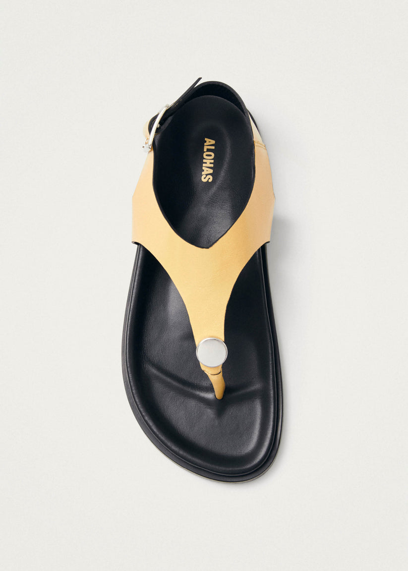 Alohas Harbor Onix Sandalias de Cuero Color Vainilla Venta caliente