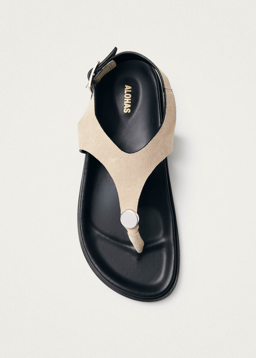 Alohas Harbor Sandalias de Ante Color Crema Gran oferta