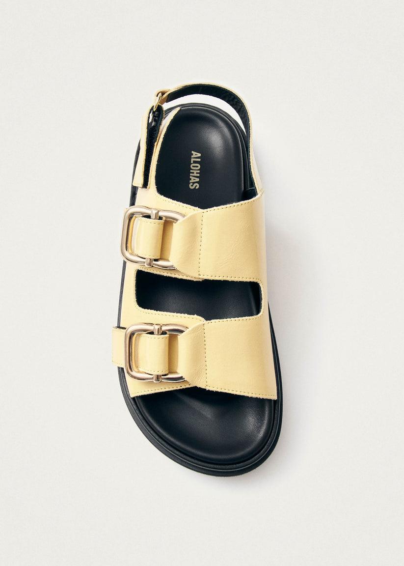 Alohas Harper Onix Sandalias de Cuero Color Vainilla Rebajas de fábrica