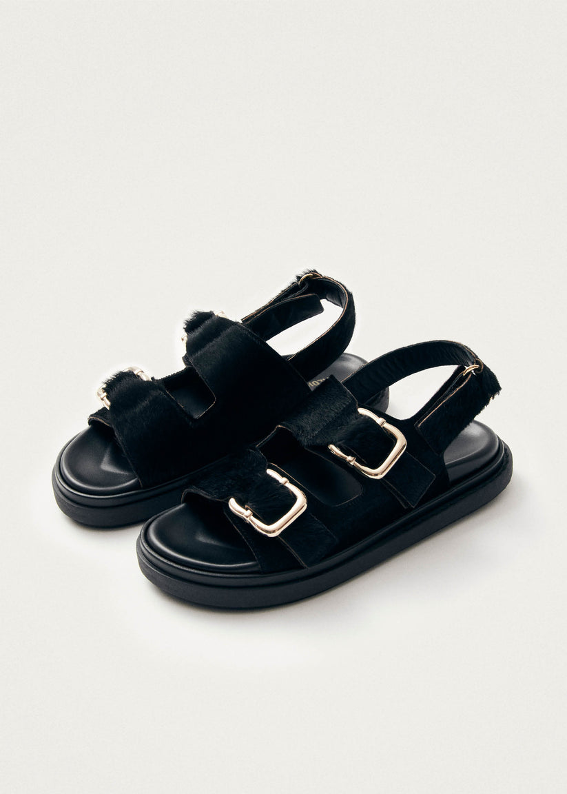 Alohas Harper Sandalias de Cuero Negro Suave Los más vendidos