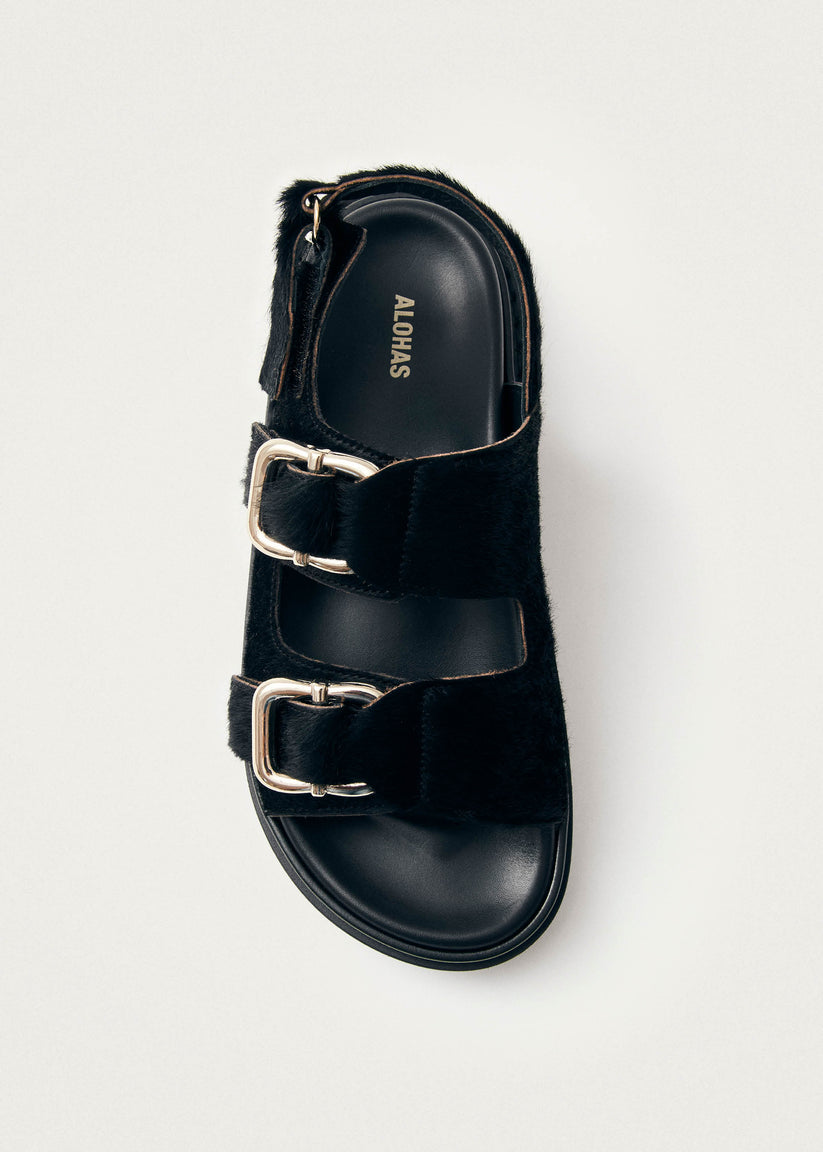 Alohas Harper Sandalias de Cuero Negro Suave Los más vendidos