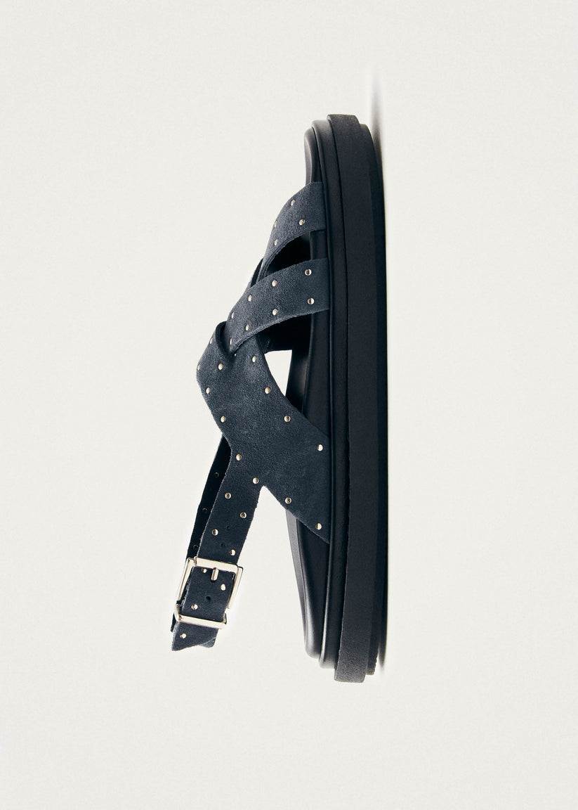 Alohas Trunca Sandalias de Cuero Ante Azul con Estrellas Ventas relámpago