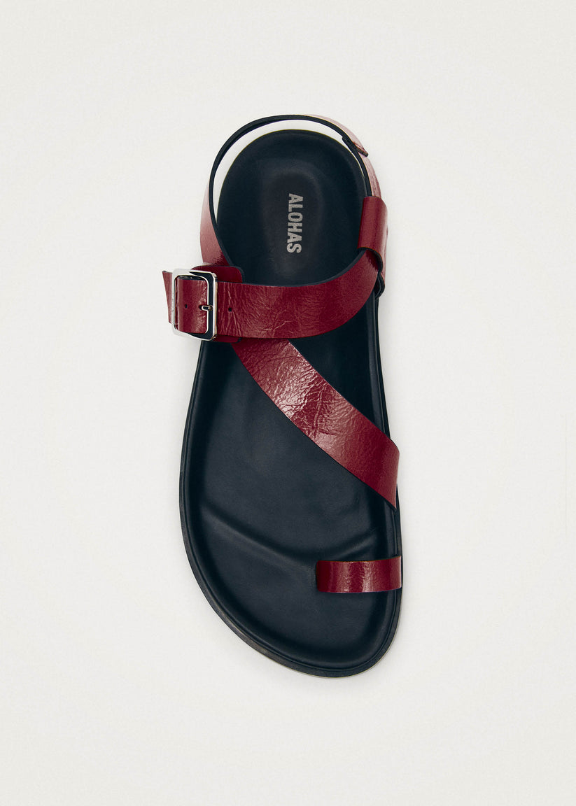 Alohas Siren Onix Sandalias de Cuero Burdeos Oferta especial