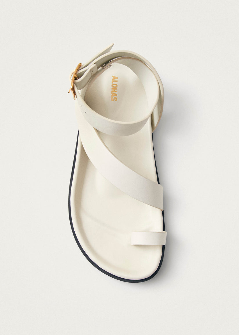 Alohas Myles Sandalias de Cuero Blancas COMPRAR AHORA