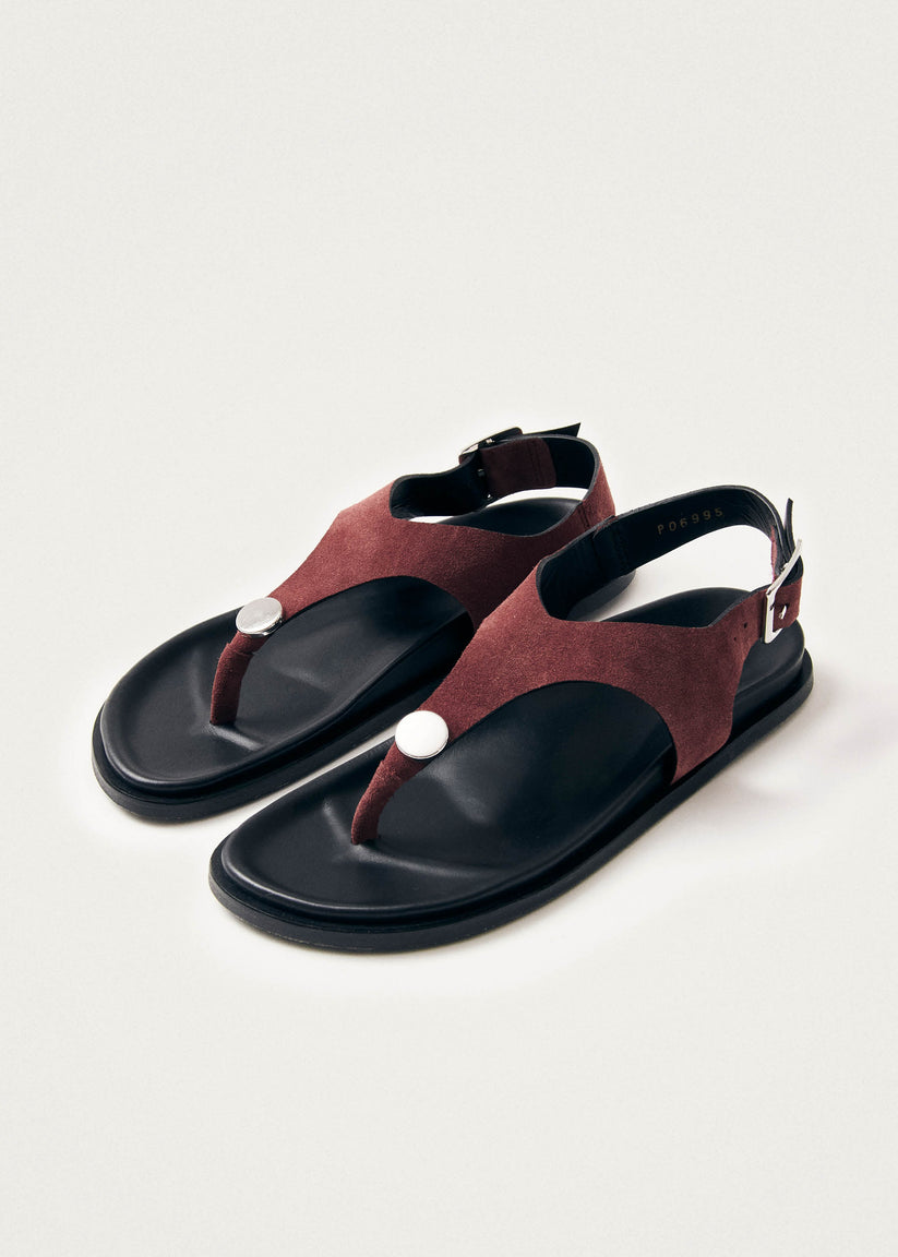 Alohas Harbor Sandalias de Ante Burdeos en Cuero Superdescuento