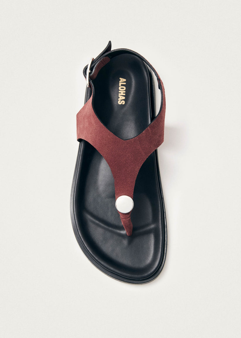 Alohas Harbor Sandalias de Ante Burdeos en Cuero Superdescuento
