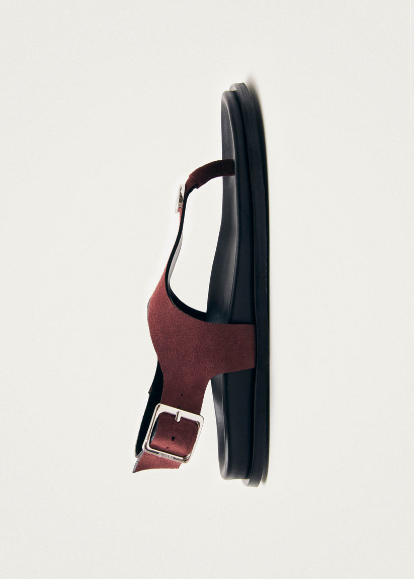 Alohas Harbor Sandalias de Ante Burdeos en Cuero Superdescuento