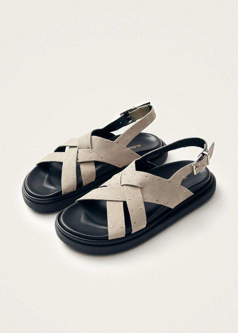 Alohas Trunca Sandalias de Cuero Ante con Studs Color Beige Precios de Black Friday