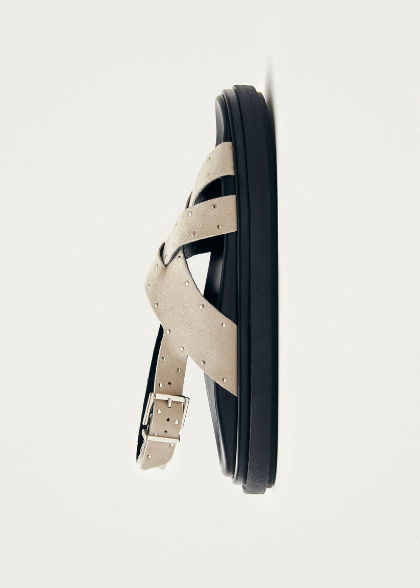 Alohas Trunca Sandalias de Cuero Ante con Studs Color Beige Precios de Black Friday