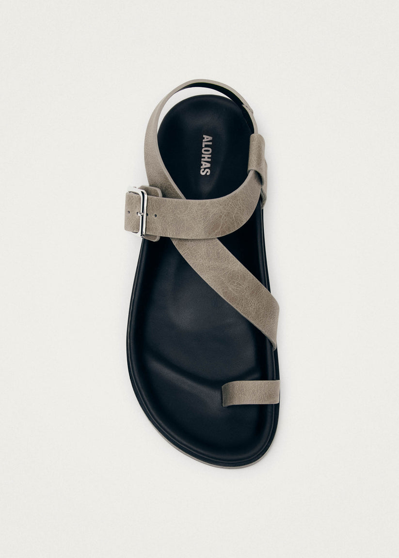 Alohas Siren Vintage Sandalias de Cuero Gris Descuento por venta flash