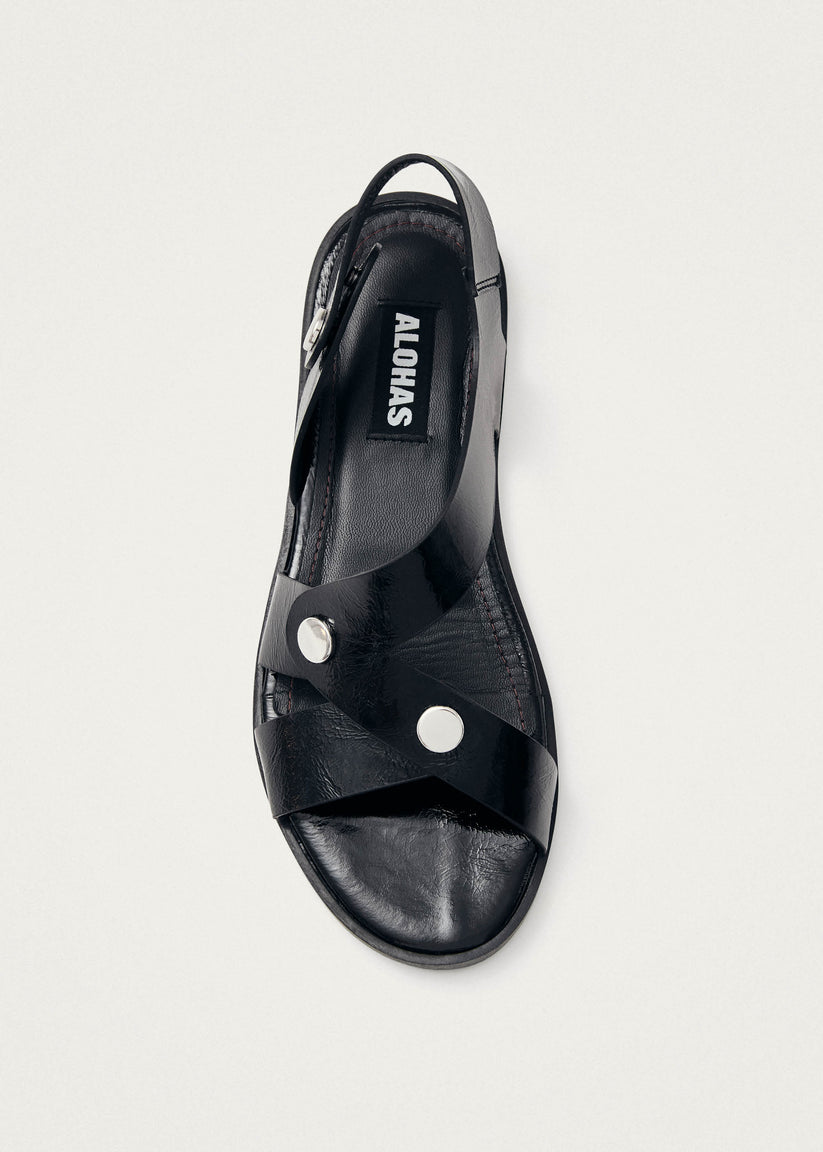 Alohas Mindy Onix Sandalias de Cuero Negro Grandes ahorros