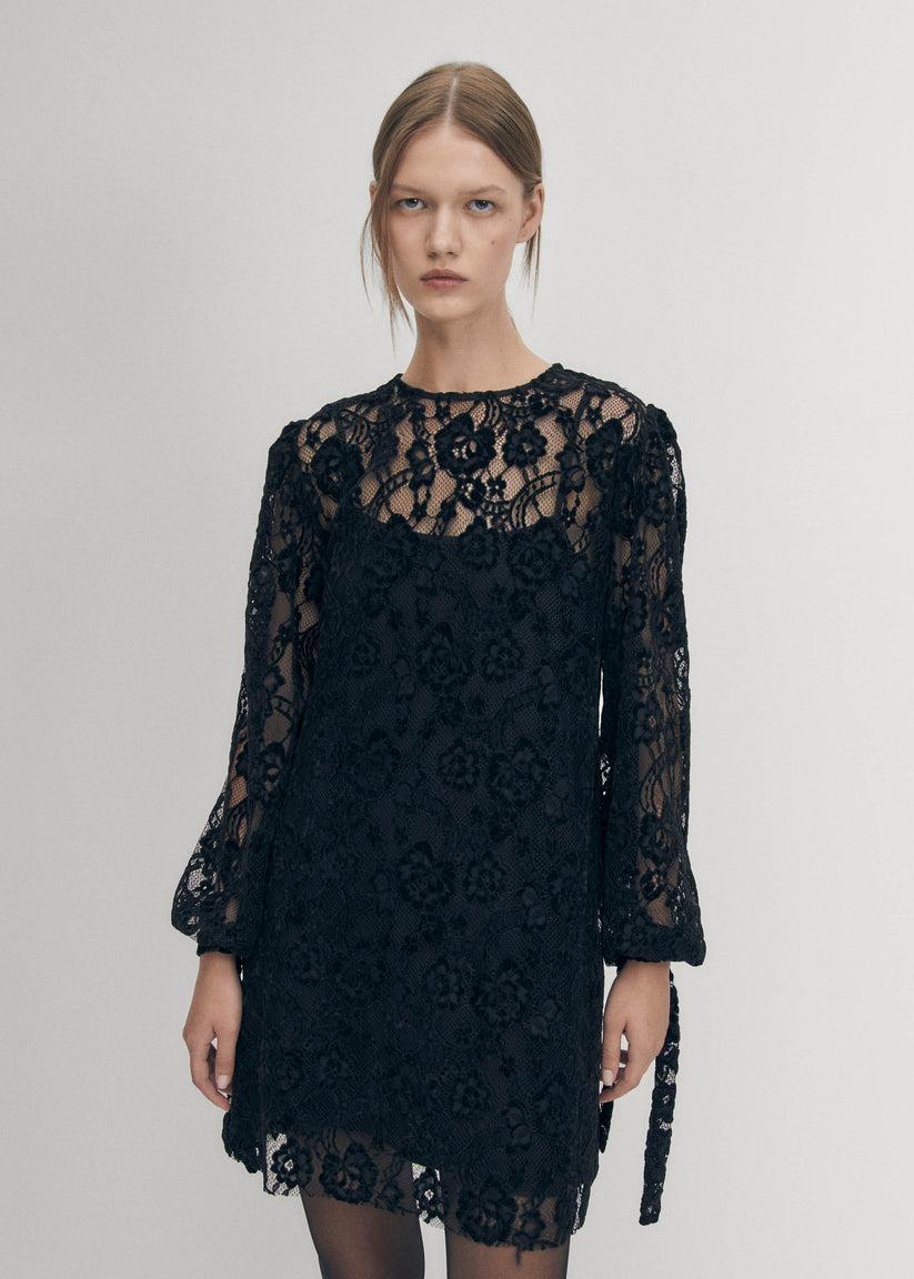 Alohas Dablon de Encaje Vestido Negro Los más vendidos