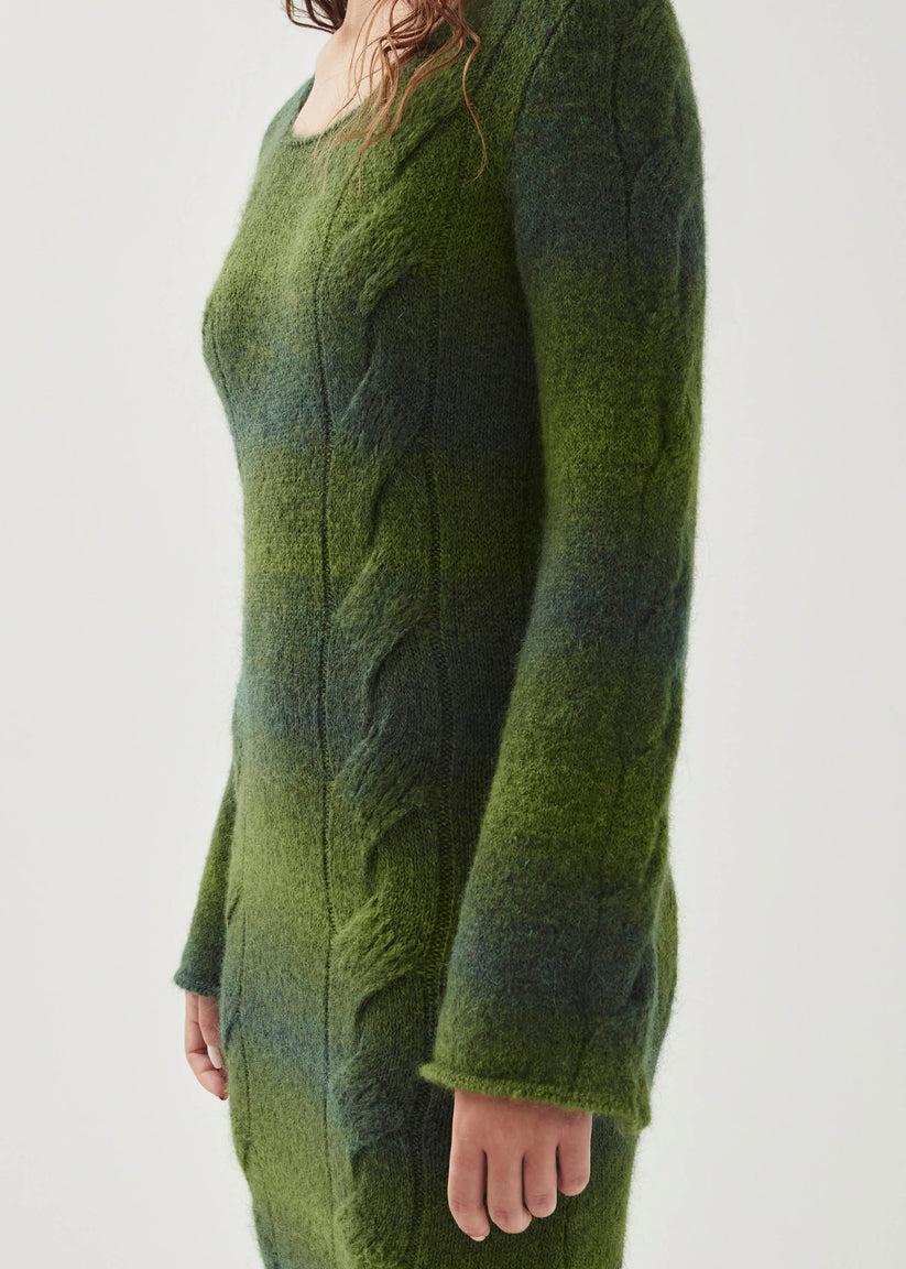 Alohas Trenza Vestido Verde de Punto Envío gratis