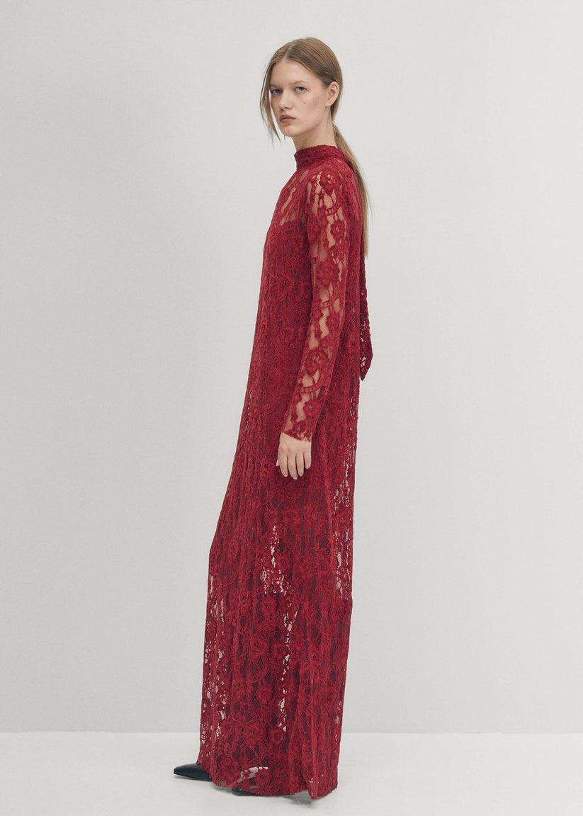 Alohas Vestido de Encaje Tiban en Color Vino Promoción trimestral