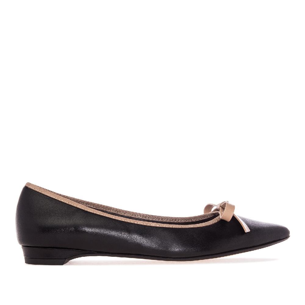 Andres machado Bailarina Piel Negro Oferta especial de fábrica