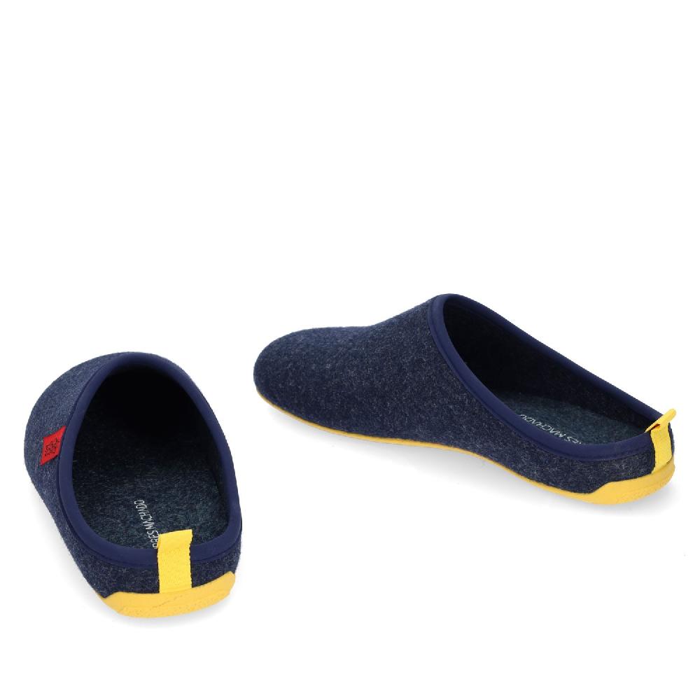Andres machado Zapatillas Unisex en Tejido Fieltro Azul Marino Venta caliente