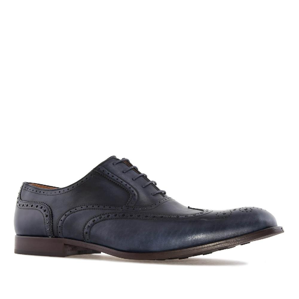 Andres machado Zapato de Caballero estilo Oxford en Piel Azul Promoción trimestral