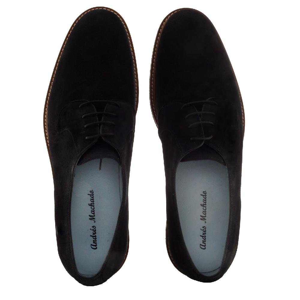 Andres machado Zapatos Blucher Serraje Negro Envío internacional gratuito
