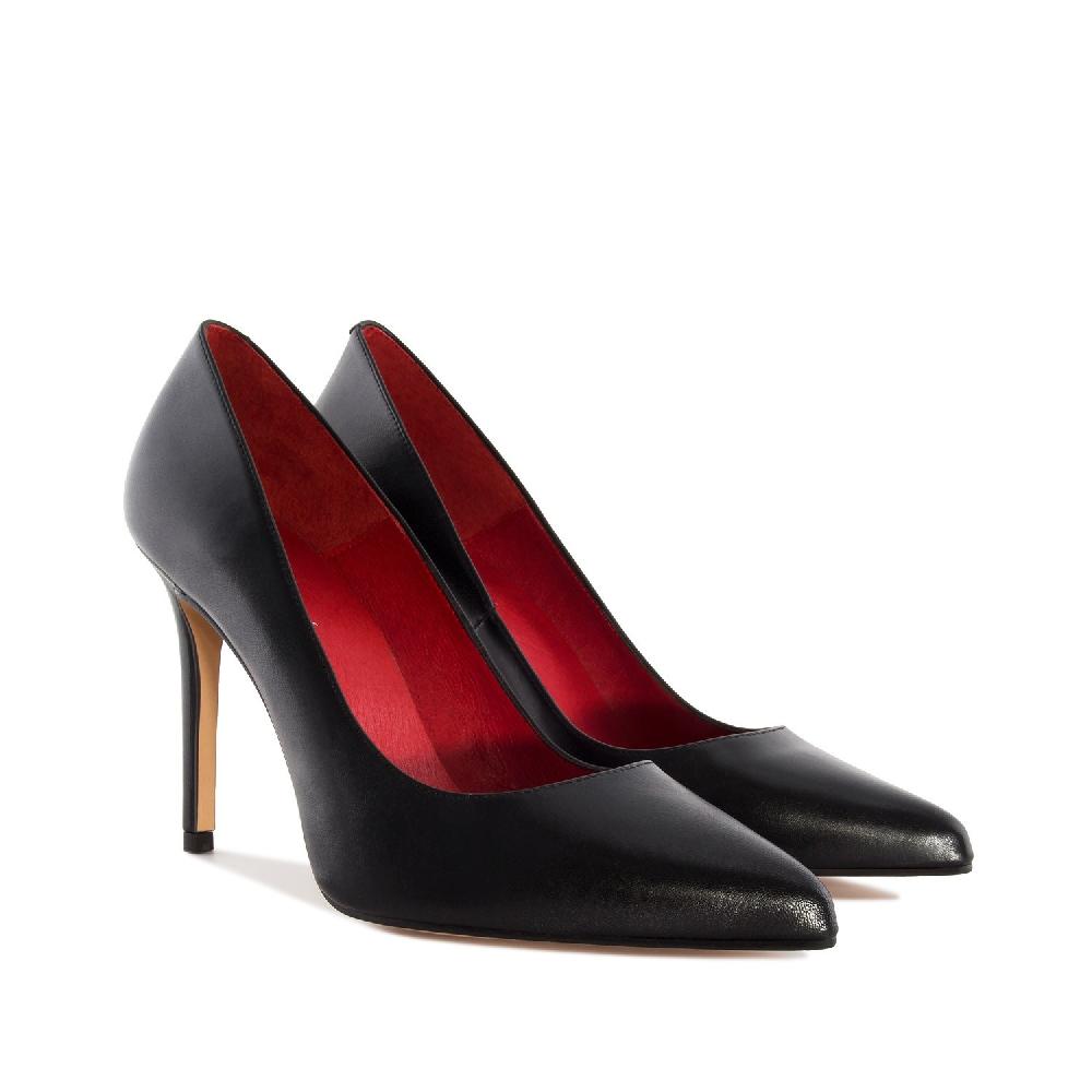 Andres machado Zapato Tacón de Piel Napa Negro
