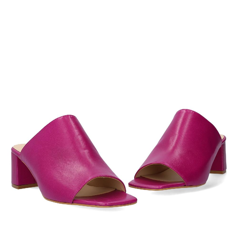 Andres machado Mule con tacón en piel Morado Rebajas top