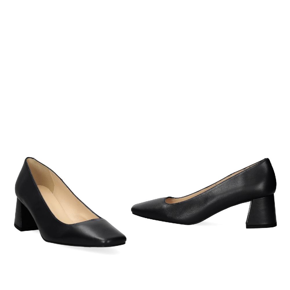 Andres machado Zapato tacón en piel de color negro Rebajas top