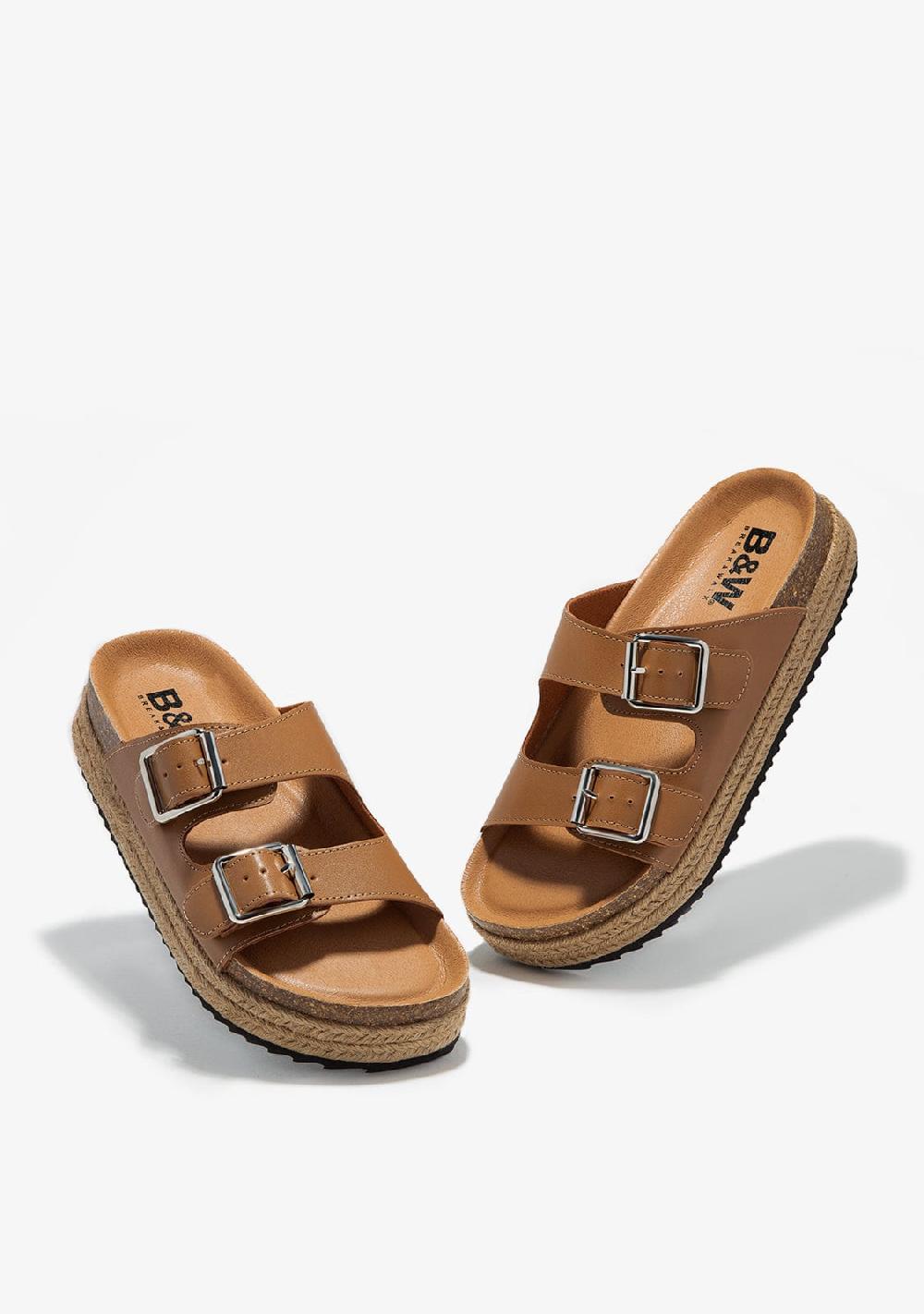 Break & walk Sandalias Hebilla Plataforma Taupe Oferta exclusiva