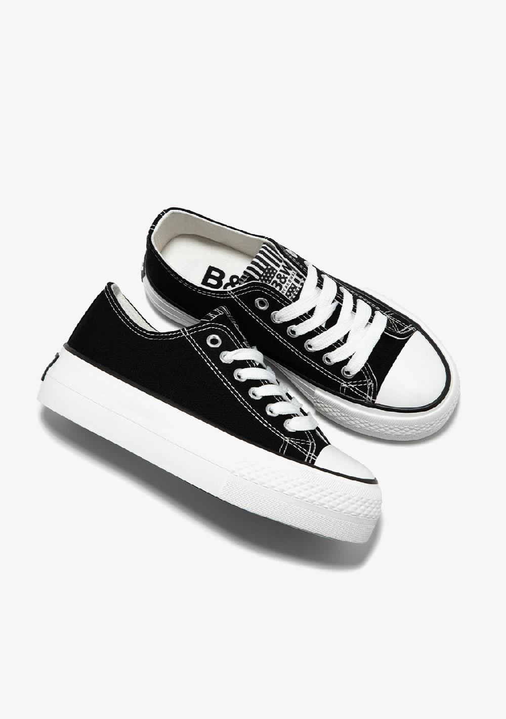 Break & walk Zapatillas Lona Plataforma Negro B&W Promoción por tiempo limitado