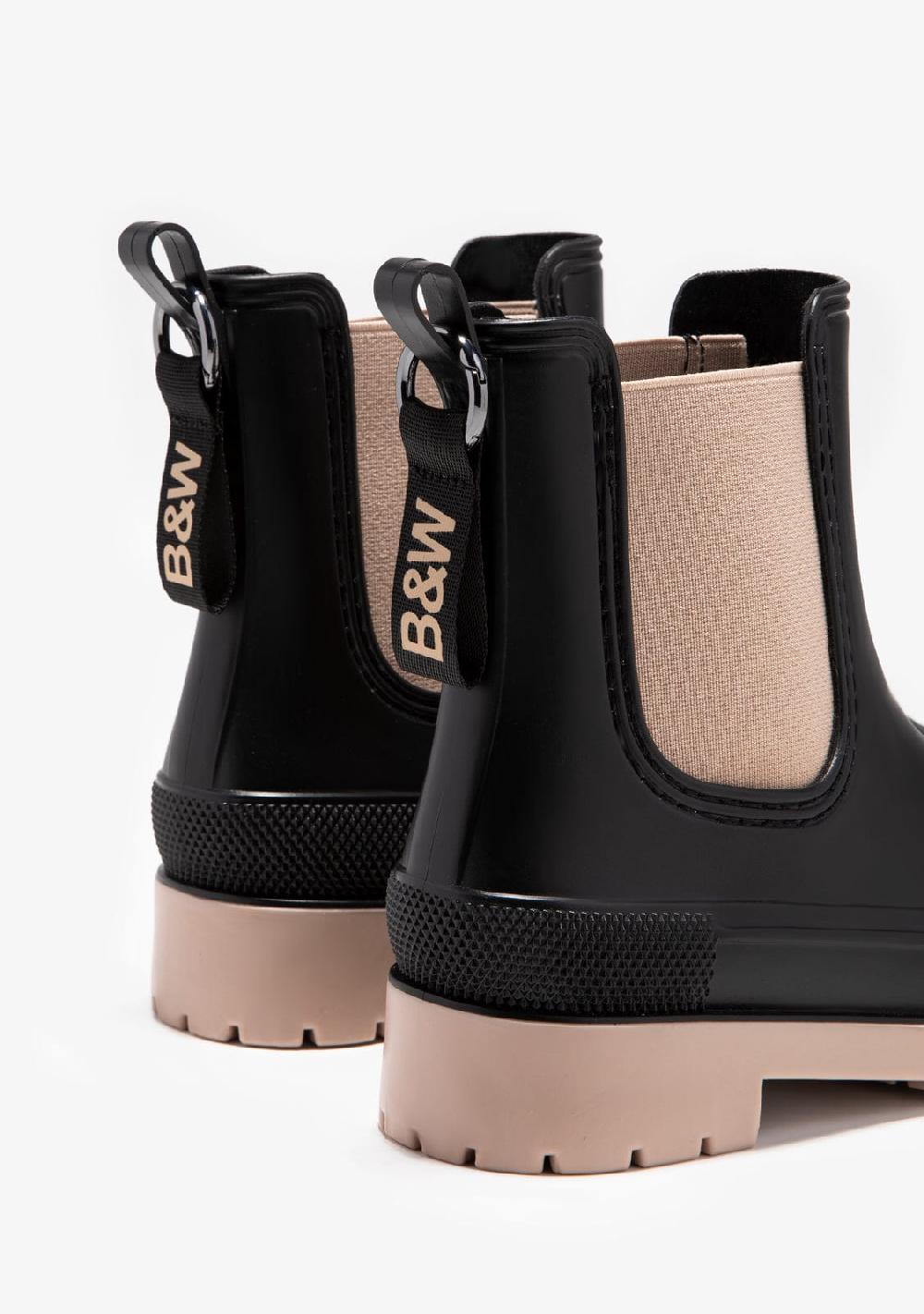 Break & walk Botas de Agua Negro Beige Ahorra y exporta