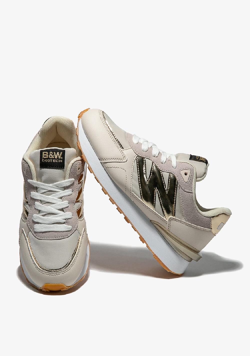 Break & walk Zapatillas Metalizado Napa Beige Venta caliente