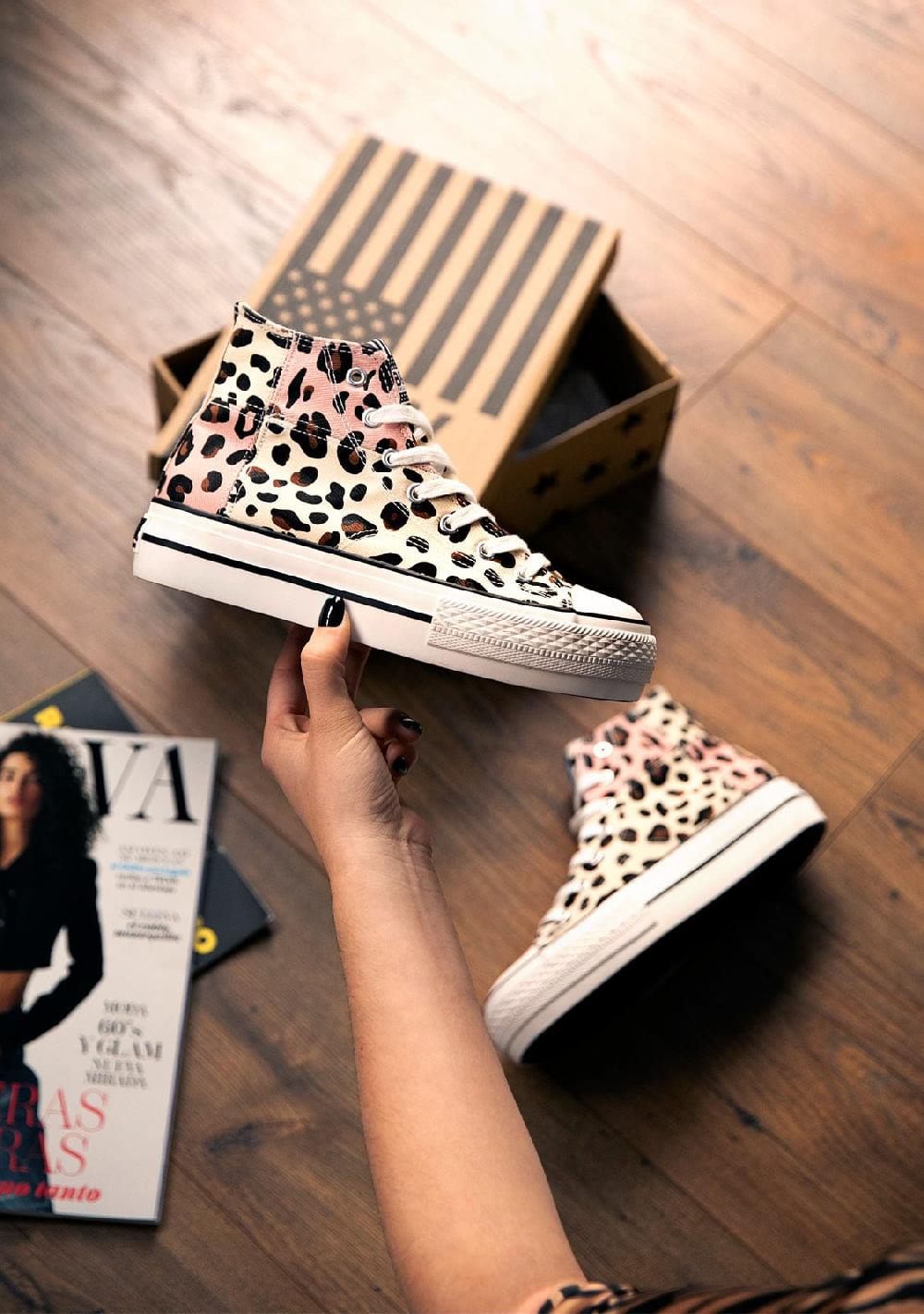 Break & walk Zapatilla Alta Doble Plataforma Leo Patchwork Oferta especial