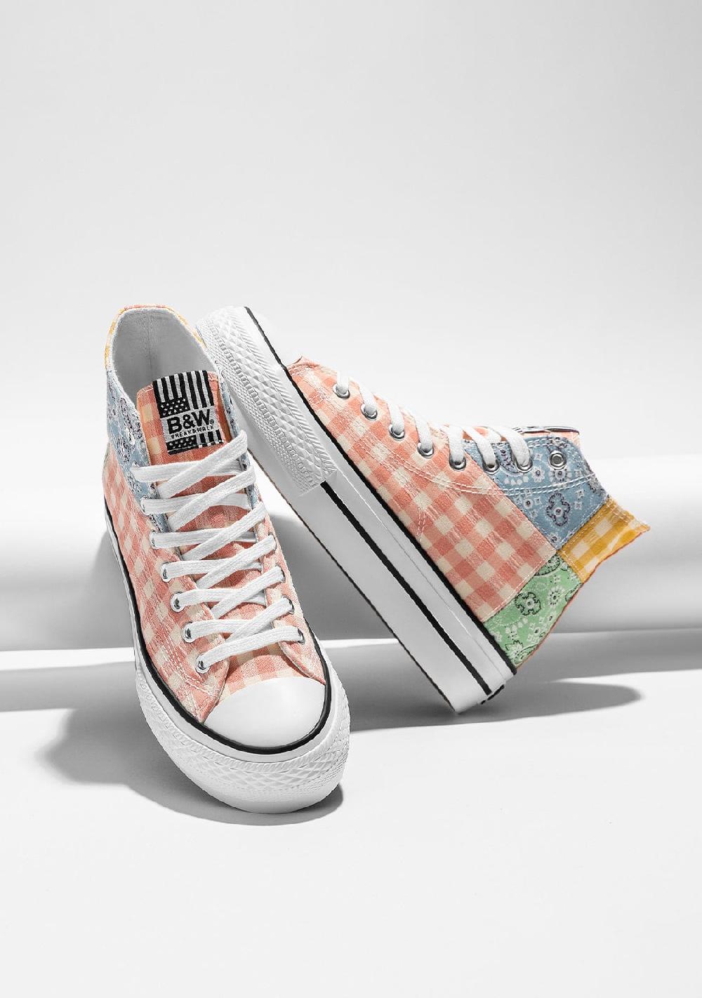 Break & walk Zapatilla Alta Doble Plataforma Multi Patchwork Envío internacional gratuito