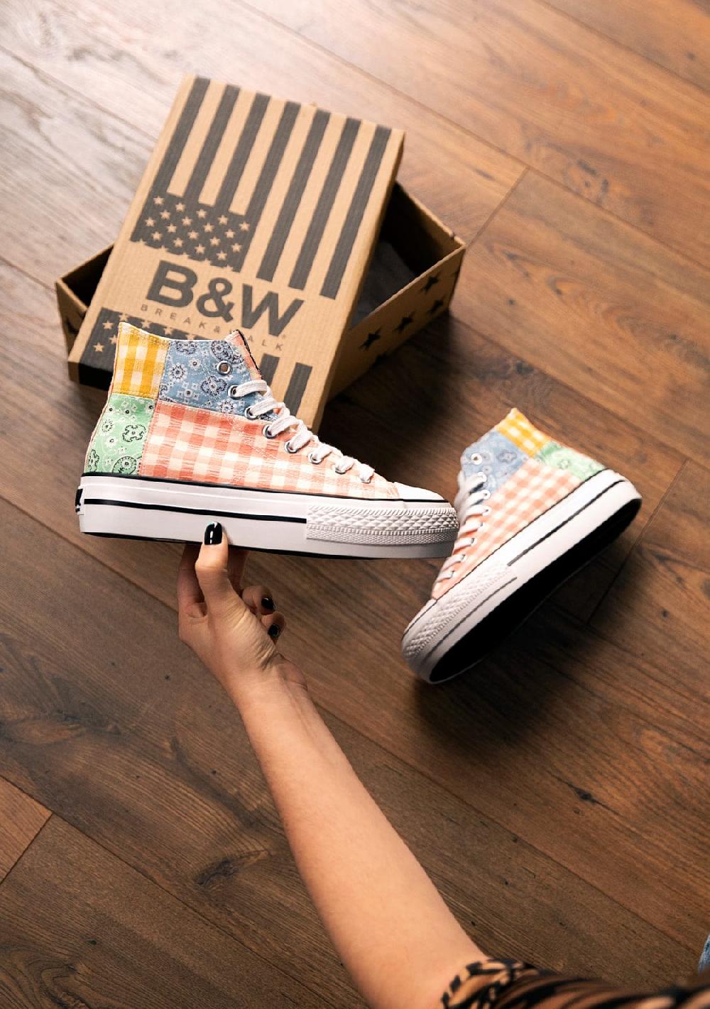 Break & walk Zapatilla Alta Doble Plataforma Multi Patchwork Envío internacional gratuito