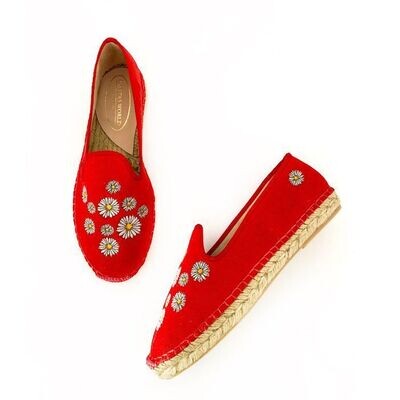 Calita Shoes ​ESPADRILLES RED DAISIES Ventas relámpago